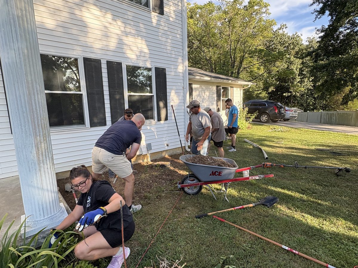 Church members serving together